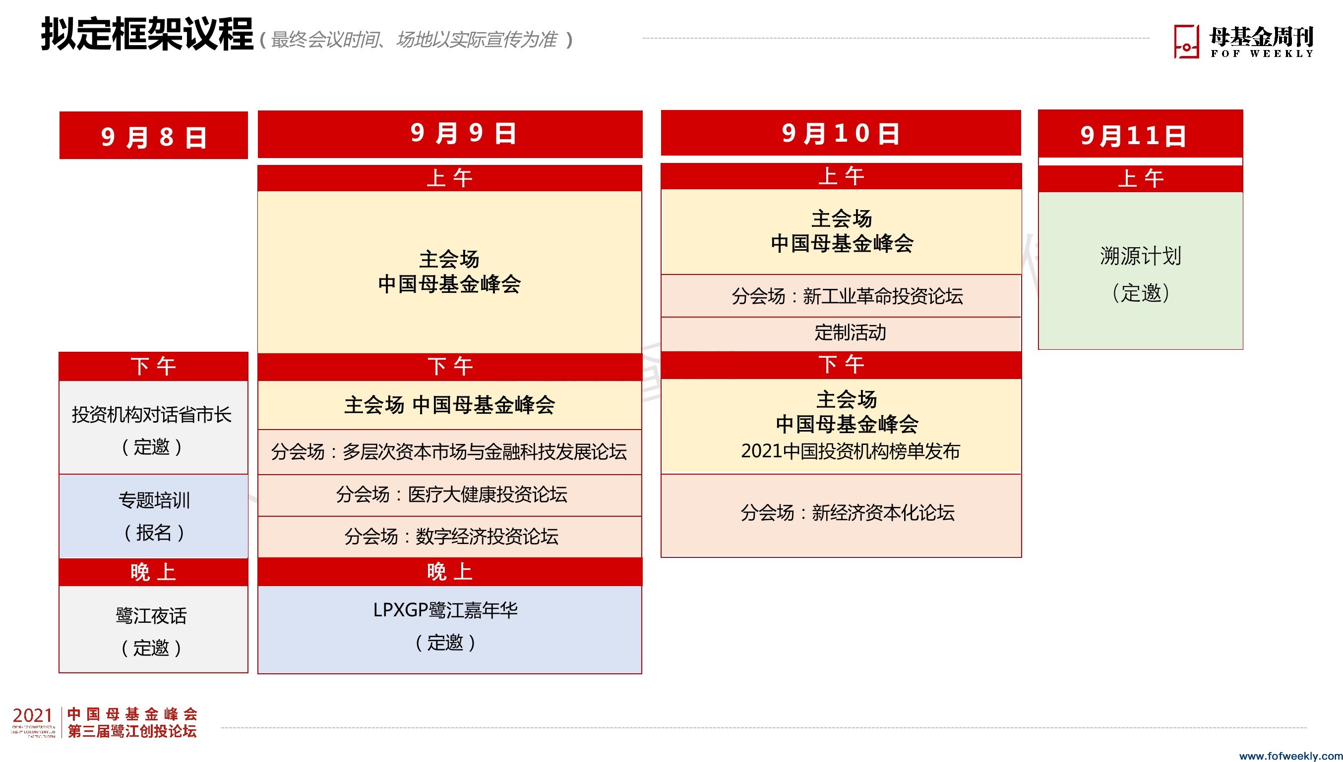 第21届中国国际投资贸易洽谈会正式公布，「2021中国母基金峰会暨第三届鹭江创投论坛」将作为专题论坛同期召开